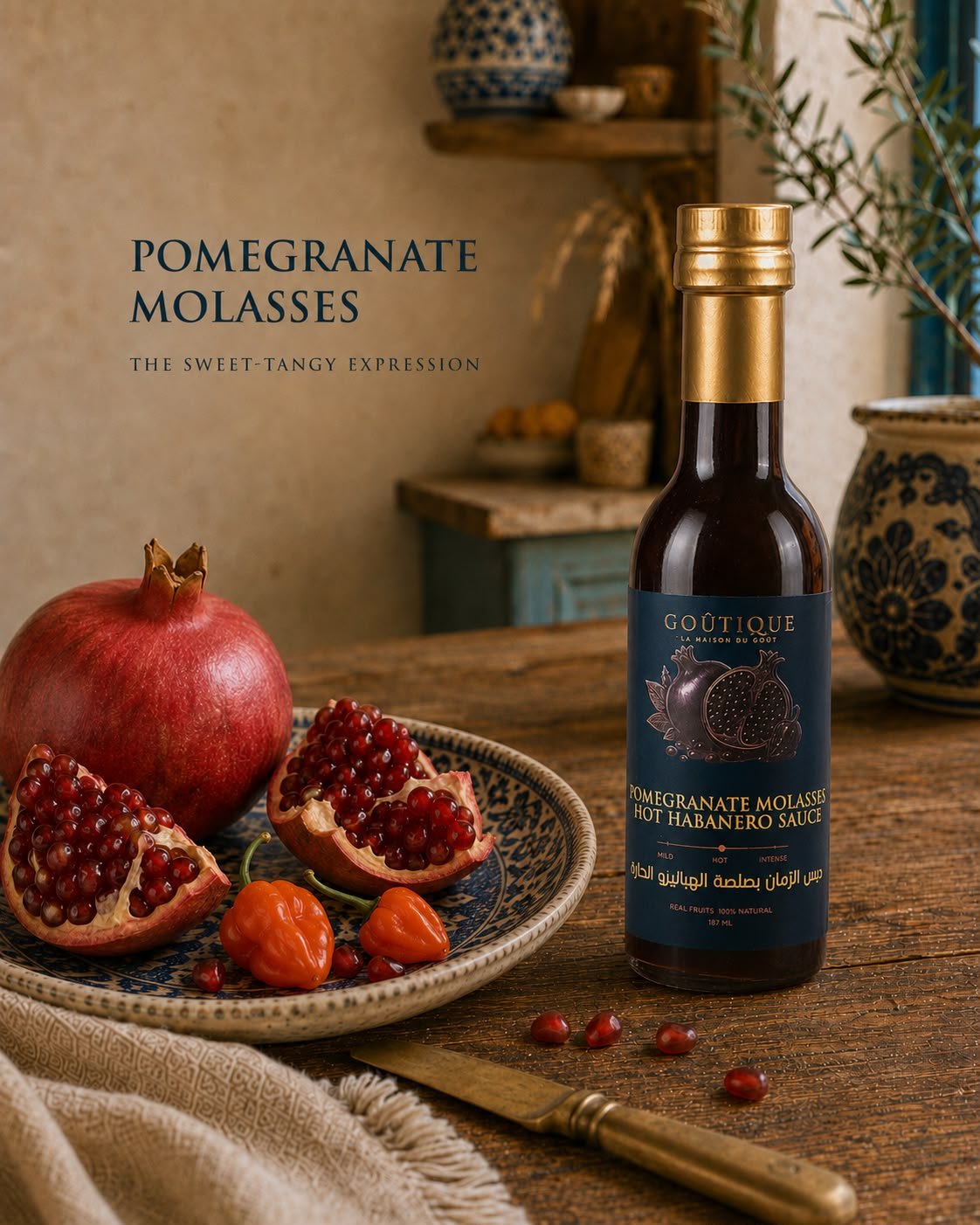 Pomegranate molasses bottle